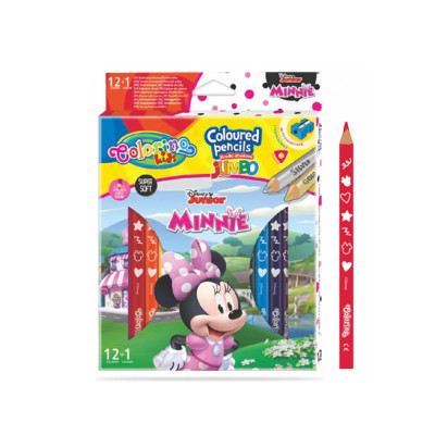 Caixa 12 Lápis + 1 Jumbo Minnie Colorino