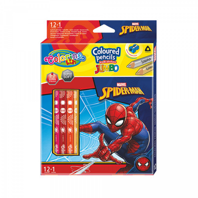 Caixa 12 Lápis + 1 Jumbo Spiderman Colorino