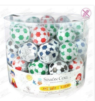 Caixa 60 Bolas de Futebol Chocolate 720gr