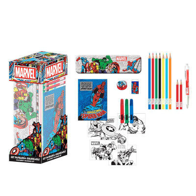 Caixa Atividades Papelaria Marvel