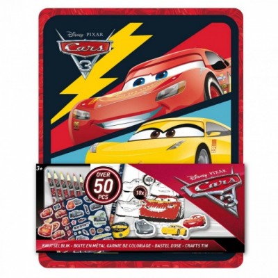 Caixa Pintura metálica 3D Cars Disney 50 peças