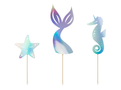 Cake Toppers Sereia Iridescentes