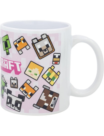 Caneca Cerâmica Com Sublimação 325ml - Minecraft Pink