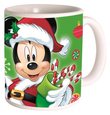 Caneca cerâmica de Mickey Mouse - Natal