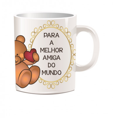 Caneca com Dedicatória Melhor Amiga do Mundo