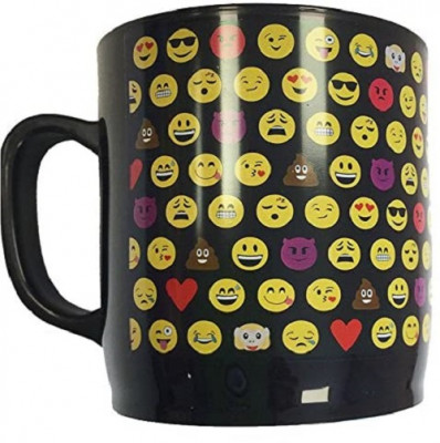 Caneca Microondas Emoji Preta 350ml