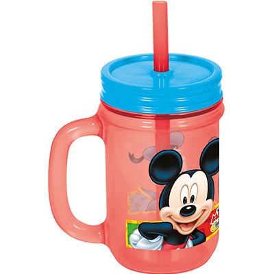 Caneca plastico c/ palhinha Mickey