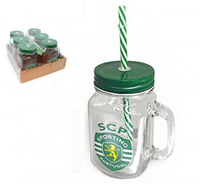 Caneca Vidro c/Palhinha Sporting