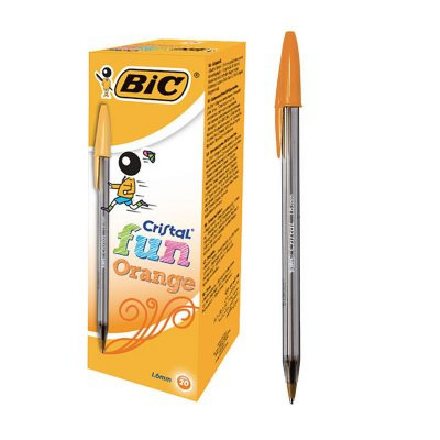 Caneta Bic Cristal Fun Laranja 20 unid