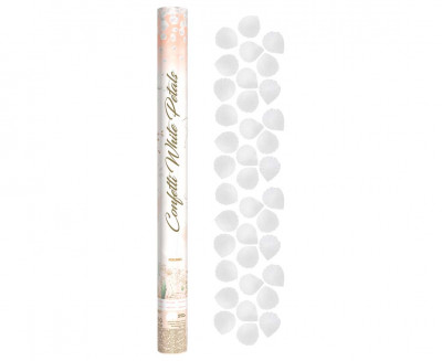 Canhão Confettis Pétalas Brancas Tecido 60cm