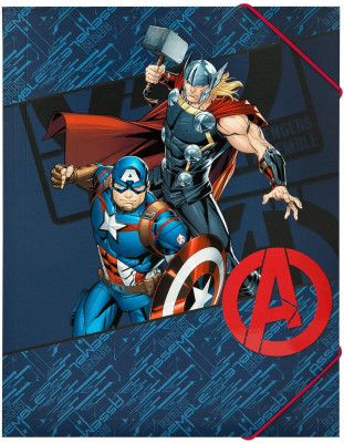 Capa A4 Elásticos Avengers Assemble