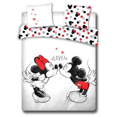 Capa Edredon Casal Love Minnie e Mickey Disney 240x220cm