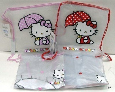 Capa para Chuva impermeavel Hello Kitty Transparente com bolsa