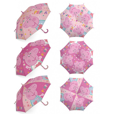 Chapéu Chuva Automático Porquinha Peppa Heart Sortido 48cm