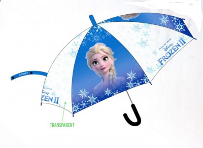 Chapéu Chuva Automático Transparente Frozen 2 Elsa 44cm