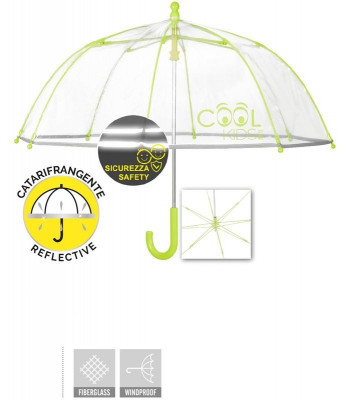 Chapéu Chuva Manual Transparente Amarelo 42cm