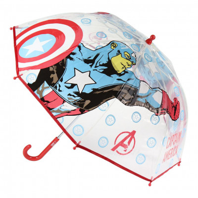 Chapéu Chuva Manual Transparente Capitão América 45cm