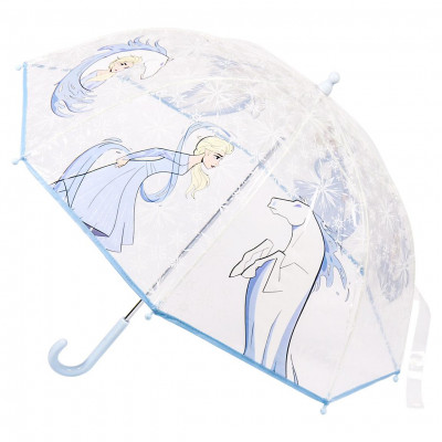 Chapéu Chuva Manual Transparente Elsa e Nokk Frozen 2 - 45cm
