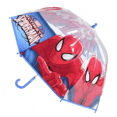 Chapéu Chuva Manual Transparente Spiderman 45cm