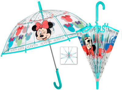 Chapéu Chuva Minnie Automático Transparente 45cm