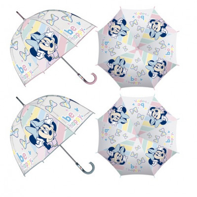 Chapéu Chuva Transparente Bolha Minnie Sortido 48cm