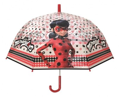 Chapéu transparente chuva 45cm LadyBug