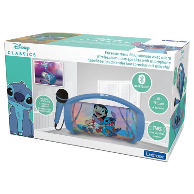 Coluna + Microfone Karaoke Stitch Disney