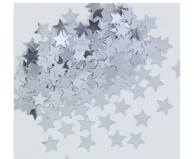 Confettis Estrelas Prata Metalizados