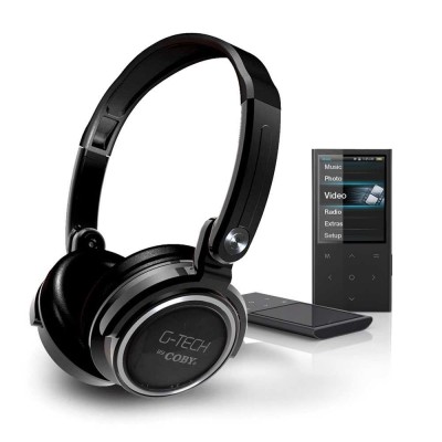 Conj. Black Leitor MP4 4GB e Auscultadores Coby