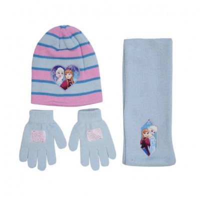Conj Inverno Luvas + Gorro + Cachecol Elsa e Anna Frozen