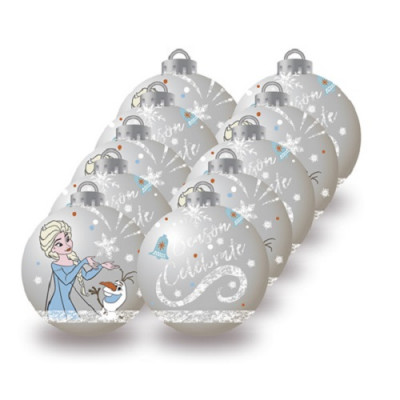 Conjunto 10 Bolas Natal Prateadas Frozen