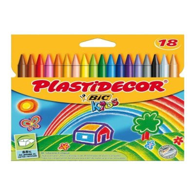 Conjunto 18 Lápis Cera BIC Plastidecor