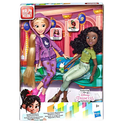 Conjunto 2 Bonecas Rapunzel e Tiana Rebeldes Princesas Disney
