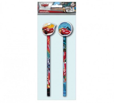 Conjunto 2 Lápis com borracha Disney Cars