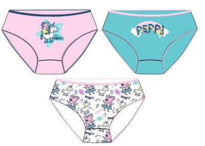 Conjunto 3 Cuecas Menina Porquinha Peppa Unicórnio