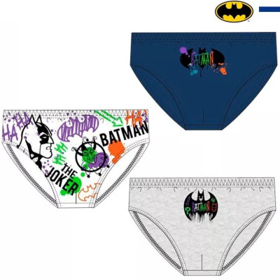 Conjunto 3 Cuecas Slips Menino Batman DC Comics