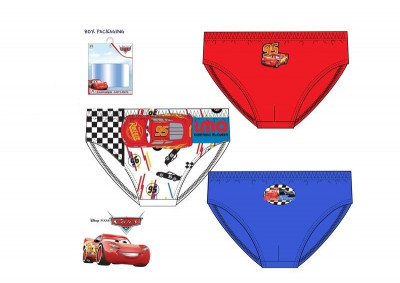 Conjunto 3 Cuecas Slips Menino Cars