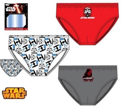 Conjunto 3 Cuecas Slips Menino Star Wars