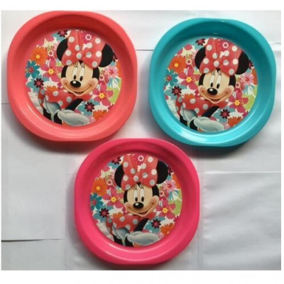 Conjunto 3 Pratos Minnie Disney