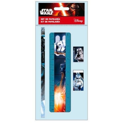 conjunto 4 artigos azul de papelaria Star Wars