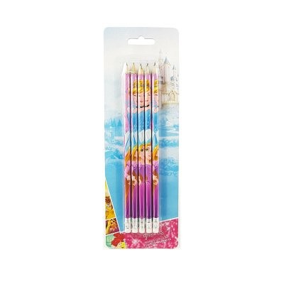 Conjunto 5 lápis c/ borracha Princesas Disney