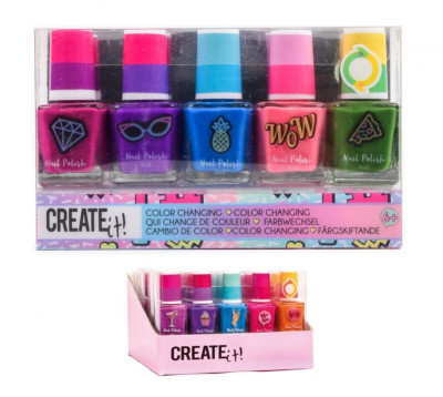 Conjunto 5 Vernizes Muda de Cor Create It