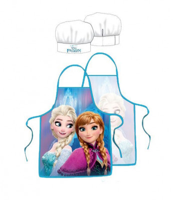 Conjunto avental cozinha + chapéu Irmãs Frozen