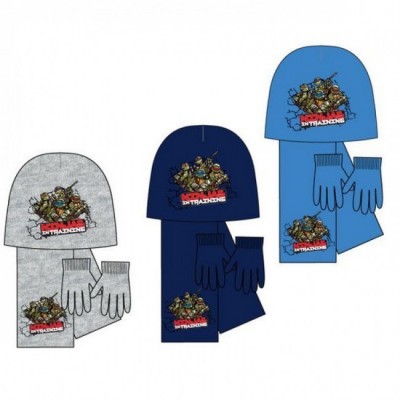Conjunto Cachecol + Gorro + Luvas Tartarugas Ninja