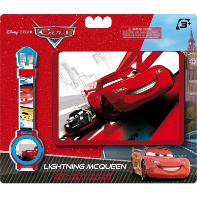 Conjunto Carteira + Relógio Faisca Cars McQueen
