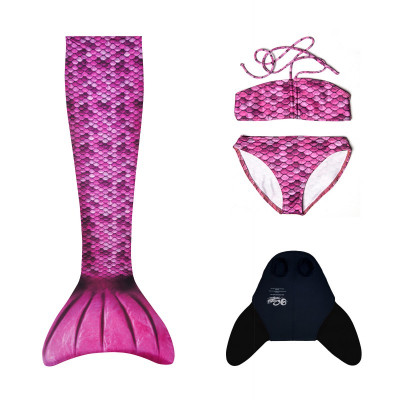 Conjunto Cauda Sereia Deluxe Rosa e biquini