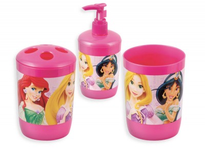 Conjunto de 3 peças de plástico de banho das Princesas Disney