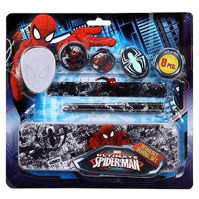 Conjunto de Papelaria de 8 Peças Marvel Spiderman Black