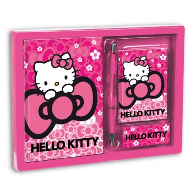 Conjunto Diario + Bloco Nuvem Hello Kitty