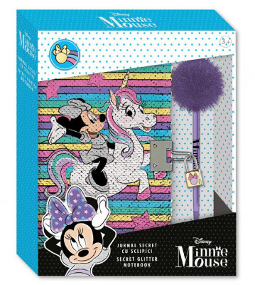 Conjunto Diário + Caneta Pompom Minnie Unicórnio